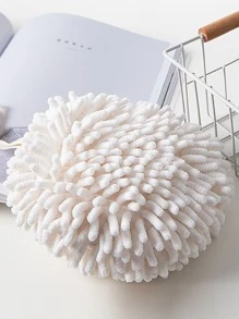 1pc Random Color Kitchen Hanging Quick-Drying Cleaning Handball, Hangable Bathroom Absorbent Soft Accessories, Home Towels Hand Towel - White - View 2