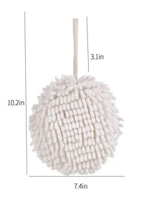 1pc Random Color Kitchen Hanging Quick-Drying Cleaning Handball, Hangable Bathroom Absorbent Soft Accessories, Home Towels Hand Towel - White - View 3