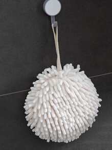 1pc Random Color Kitchen Hanging Quick-Drying Cleaning Handball, Hangable Bathroom Absorbent Soft Accessories, Home Towels Hand Towel - White - View 5