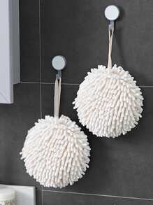 1pc Random Color Kitchen Hanging Quick-Drying Cleaning Handball, Hangable Bathroom Absorbent Soft Accessories, Home Towels Hand Towel - White - View 6