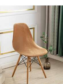 1入組素色有彈性椅套 - 駝色 - 查看 3