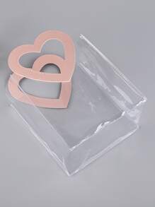 1 túi quà PVC có quai xách, túi đựng quà bằng nhựa trong suốt có thể tái sử dụng, tiệc cưới, túi quà trong suốt, hình trái tim, kỷ niệm, hộp quà thủ công trang trí, giáng sinh ngày lễ tình nhân - Nhiều màu - Xem 4