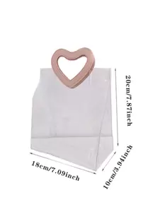 1 túi quà PVC có quai xách, túi đựng quà bằng nhựa trong suốt có thể tái sử dụng, tiệc cưới, túi quà trong suốt, hình trái tim, kỷ niệm, hộp quà thủ công trang trí, giáng sinh ngày lễ tình nhân - Nhiều màu - Xem 5