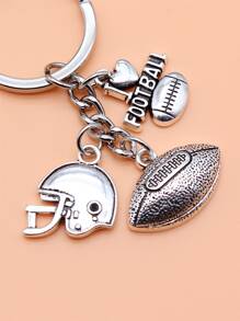 Llavero fútbol americano accesorio - Plata antigua - Ver 3