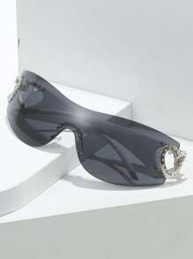 1 pieza Gafas de moda sin marco de plástico envolventes para verano, playa, vacaciones, exteriores, viajes