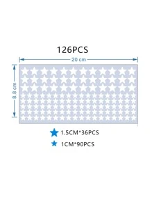1入組星星圖案夜光牆貼 - 白色 - 查看 6