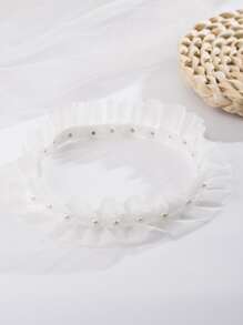 1 Nữ Ngọc Trai Giả Trang Trí Thời Trang Cô Dâu Garter Cho Tiệc Cưới - trắng - Xem 4