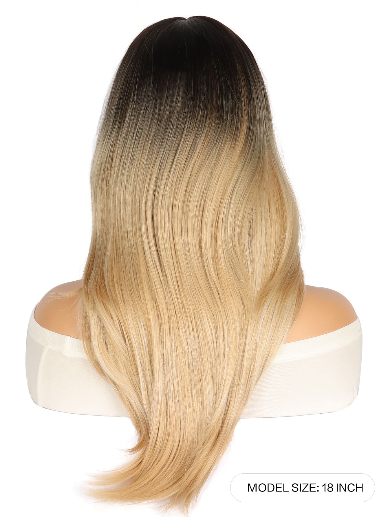 Ombre Medium Straight Synthetic Wig With Bangs