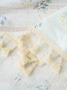 Mantel con bordado floral con diseño de fleco - Multicolor - Ver 8