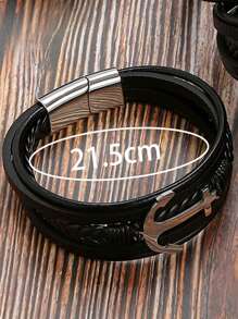 Hombres Pulsera a capas con diseño de ancla - Multicolor - Ver 3