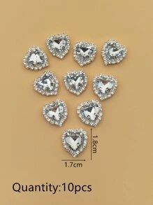 10 chiếc Hợp kim đính đá trái tim DIY Phụ kiện trang sức - trắng - Xem 4