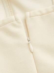 SHEIN MOD Vestido ajustado de hombros descubiertos fruncido - Beis - Ver 3