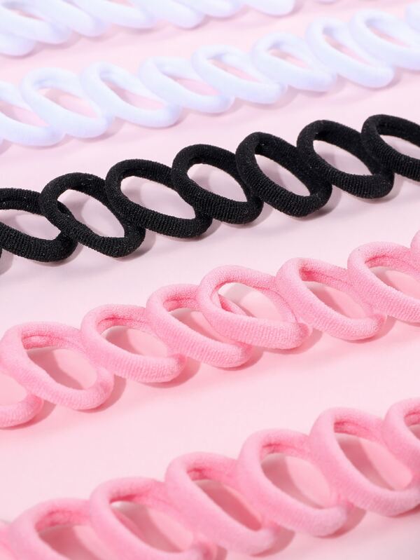 100pcs Girls' Simple Seamless And Nondamaging Colored Hair Ties And Bands For Daily Use SHEIN