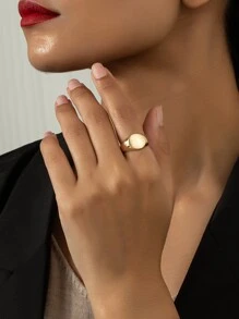 Nhẫn chi tiết tròn - Vàng - Xem 1