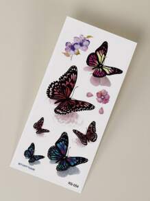 Hình xăm dán , 1 tờ In bướm Hình xăm tạm thời Đối với phụ nữ , Hình xăm dán Người lớn , Thực tế Hình xăm Loại bướm , Đối với phụ nữ Và Cô gái - Nhiều màu - Xem 5