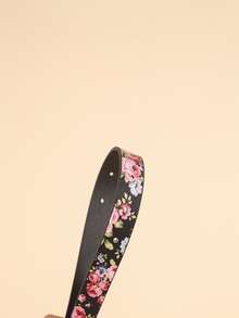 Floral Pattern Letter Buckle Belt - Multicolor - View 3