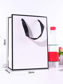 2 piezas Bolsa de regalo ribete en contraste - Blanco - Ver 5