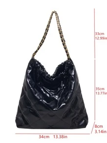 Old Money,Elegant,Quilted Detail Chain Hobo Bag For Teen Girls Women College Students,Rookies & White-collar Workers Perfect for Office,Work ,Business,Commute Best Work Bag for WomenDrawstring pocket