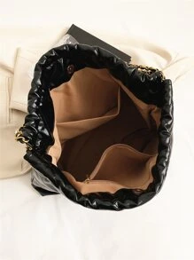 Old Money,Elegant,Quilted Detail Chain Hobo Bag For Teen Girls Women College Students,Rookies & White-collar Workers Perfect for Office,Work ,Business,Commute Best Work Bag for WomenDrawstring pocket