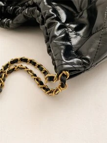 Old Money,Elegant,Quilted Detail Chain Hobo Bag For Teen Girls Women College Students,Rookies & White-collar Workers Perfect for Office,Work ,Business,Commute Best Work Bag for WomenDrawstring pocket