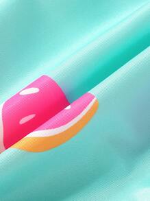 Young Boy Cartoon Graphic Drawstring Waist Swim Shorts Kids Swimwearkids Beachwearboy Swimwear Summer - Mint Green - View 3