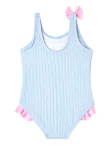 Bebé Bañador ribete con fruncido con lazo delantero pecho con fruncido