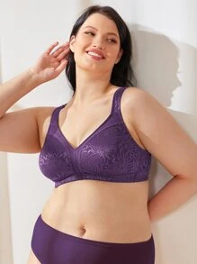 Wingslove Plus Size Wireless Soft Cup Bra For Women - Comfortable, Wide Straps, Unpadded Full Coverage Bra, Ideal For Everyday Wear - Purple - View 7