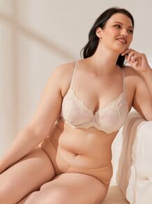 Demi蕾絲胸罩，性感無墊有鋼圈胸罩