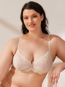 Demi蕾絲胸罩，性感無墊有鋼圈胸罩