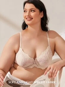 Demi蕾絲胸罩，性感無墊有鋼圈胸罩