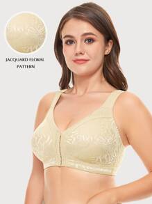Wingslove Plus High Support Full Coverage Wirefree Non Padding Bralet - Khaki - View 1