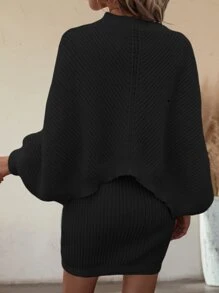 SHEIN Clasi 蝙蝠袖毛衣和針織裙