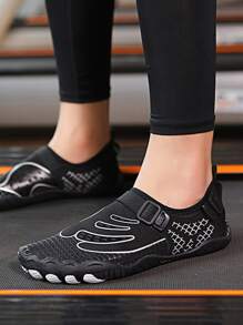 Hombres Zapatos creek con patrón de escama de pescado con diseño de hebilla - Negro - Ver 2