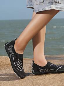 Hombres Zapatos creek con patrón de escama de pescado con diseño de hebilla - Negro - Ver 5