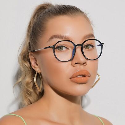 Geometric Frame Anti-Blue Light Eyeglasses