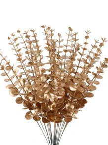 3入組17.71英寸人造金屬質感假植物用於婚禮派對家居DIY裝飾 - 金色 - 查看 5