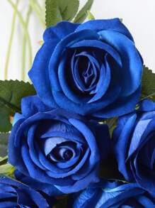 6入組/套塑料人造花家庭派對用浪漫仿真花 - 藍色 - 查看 3