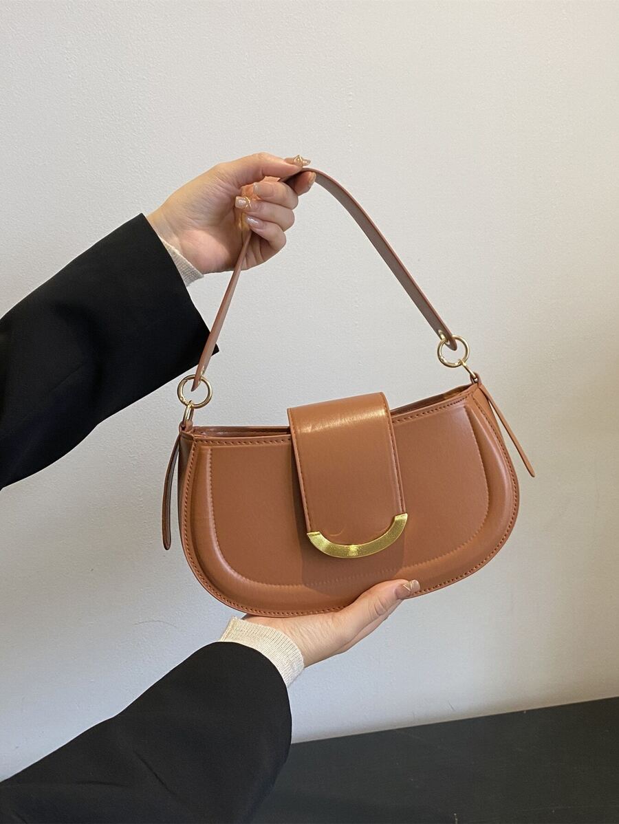 金屬裝飾流浪包 - 棕色 - 查看 1