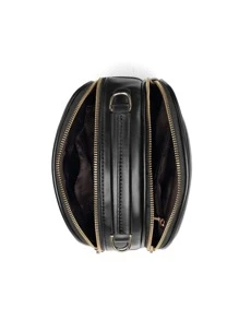 CORALDAISY Chevron Detail Twist Lock Satchel Bag - Black - View 4