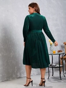 SHEIN Clasi Vestido con cinturón de cuello alto