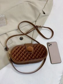 Hình học Chần Cái túi - màu nâu - Xem 5