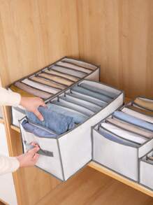 1 cái Túi lưu trữ có thể gập lại tương phản ràng buộc, Tổ chức lưu trữ vải tiết kiệm không gian hàng ngày - trắng - Xem 1