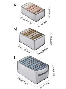 1 cái Túi lưu trữ có thể gập lại tương phản ràng buộc, Tổ chức lưu trữ vải tiết kiệm không gian hàng ngày - trắng - Xem 3