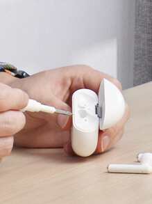 1pc Multifunction Cleaning Brush, Wireless Earphone Brush, For Digital Product,Kitchen,Bathroom,Home,Household Supplies - White - View 4