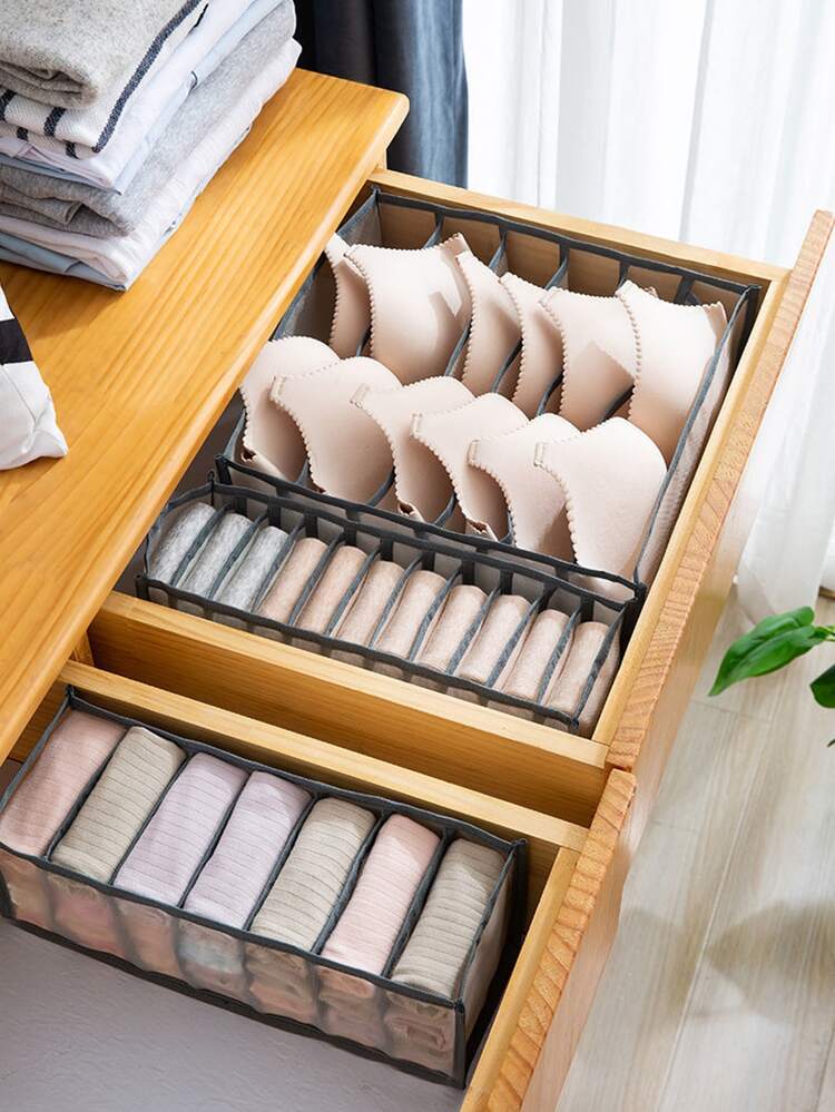 1入組多格內衣收納盒 - 灰色 - 查看 1