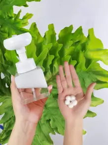 1pc Floral Design Foaming PP Lotion Dispenser,Creative Solid Durable Bathroom Soap Dispenser - Clear - View 1