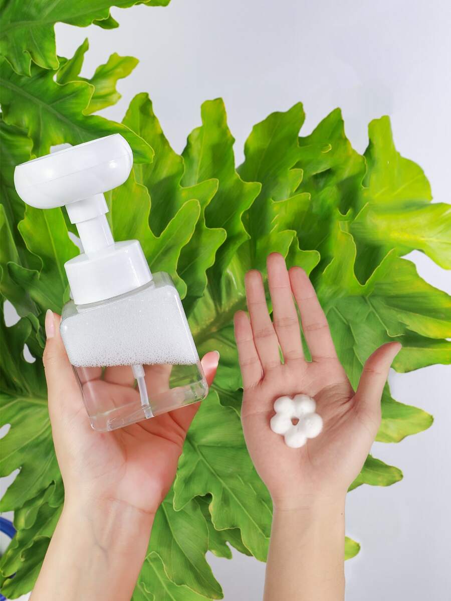 1pc Floral Design Foaming PP Lotion Dispenser,Creative Solid Durable Bathroom Soap Dispenser - Clear - View 1