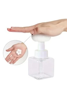 1pc Floral Design Foaming PP Lotion Dispenser,Creative Solid Durable Bathroom Soap Dispenser - Clear - View 3