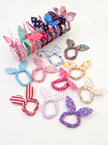 20pcs Teen Girls Random Bow Decor Scrunchie - Multicolor - View 1