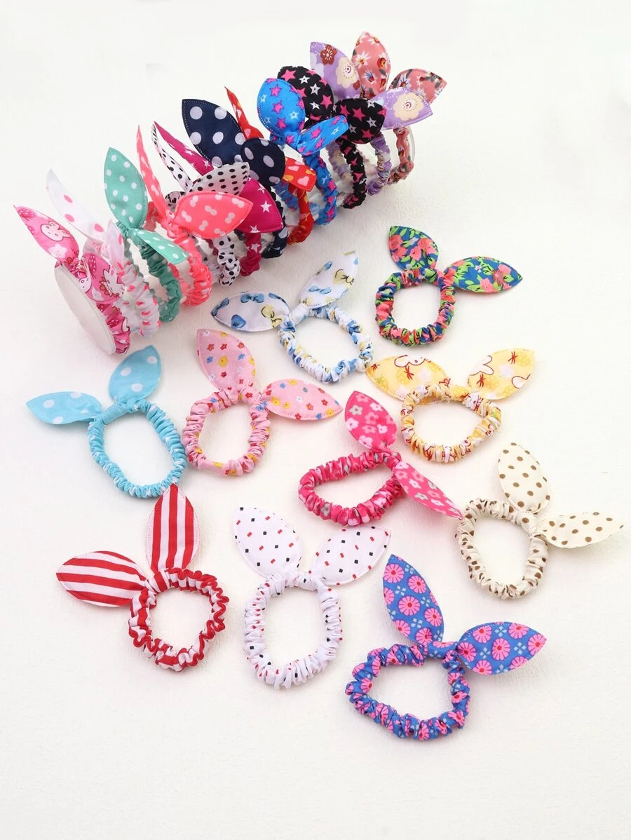 20pcs Teen Girls Random Bow Decor Scrunchie - Multicolor - View 1